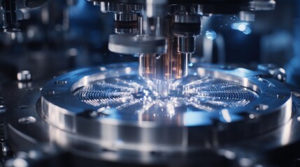 A closeup of the filtration apparatus featuring fine mesh screens and cartridges catching the details of the material used to purify and maintain the integrity of the flowbattery electrolyte.