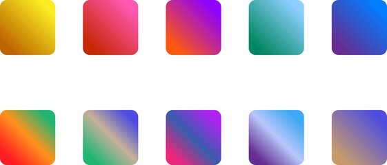set of colorful vector gradient pallete.