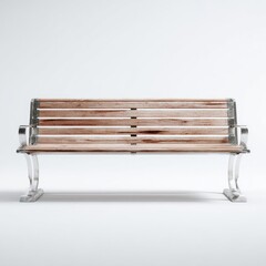 Modern park bench in a simple studio setting