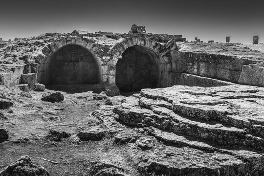 View to the ruins of Zerzevan Castle