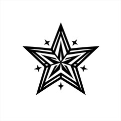 Fototapeta premium Intricate geometric star design with smaller stars