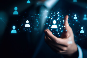 A powerful concept image for human resource management. an organized group of diverse people representing the company's workforce, highlighting how good HR policies attract and retain top talent