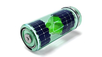 Green energy battery with solar panels