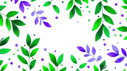Colorful Leaves Pattern on White Background