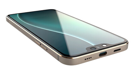 Sleek modern smartphone with gold frame and vibrant display showcasing innovative technology