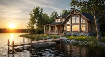 Obraz premium house on the river