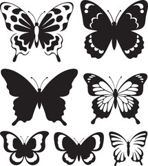 Butterfly Silhouettes A Collection of Black and White Butterfly Illustrations .