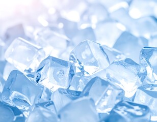 Close-up of many ice cubes
