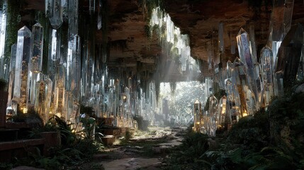 Crystal City Cave Fantasy Landscape