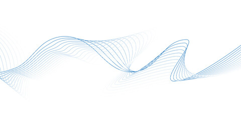  Abstract Blue and White Sound Wave Lines with Blend Effect for Modern Digital Design, Motion Graphics, and Background Art
