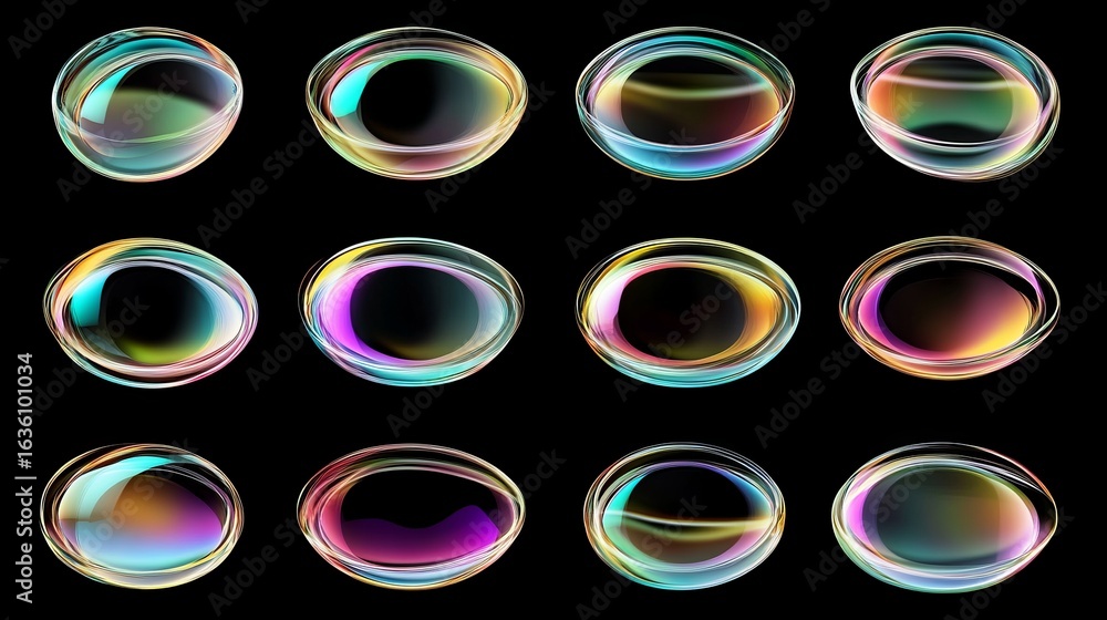 Aufkleber assorted round stickers generated through the use of 3d rendering and stock
