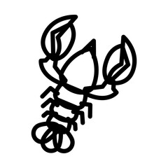 lobster sea animal outline icon vector illustration