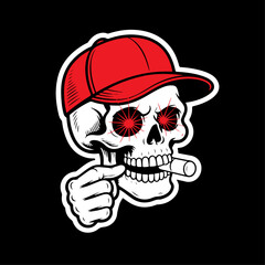 Edgy smoking skull design radiating danger and cool. Perfect for metal merch, biker gangs And underground brands. Includes vector + high-res files for all rebel needs.