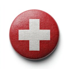 Obraz premium Red button with white cross (7)