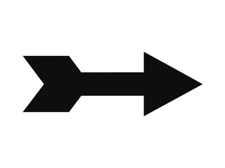 A bold black arrow pointing to the right in a clean silhouette style