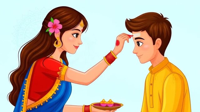 Happy bhai dooj wishes greeting card design