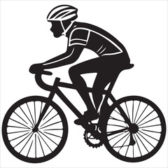 Fototapeta premium Silhouette of a cyclist riding a bike vector illustration