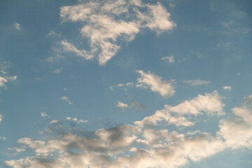 Cloudy sky background. texture of clouds and blue sky. Photo of the real sky