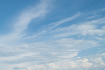 Cloudy sky background. texture of clouds and blue sky. Photo of the real sky
