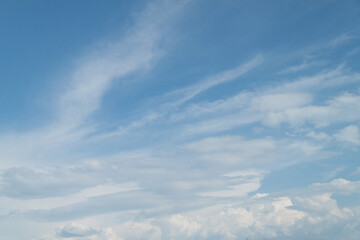 Cloudy sky background. texture of clouds and blue sky. Photo of the real sky