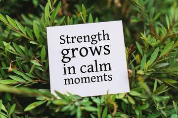 Motivational Quote Card In Green Leaves