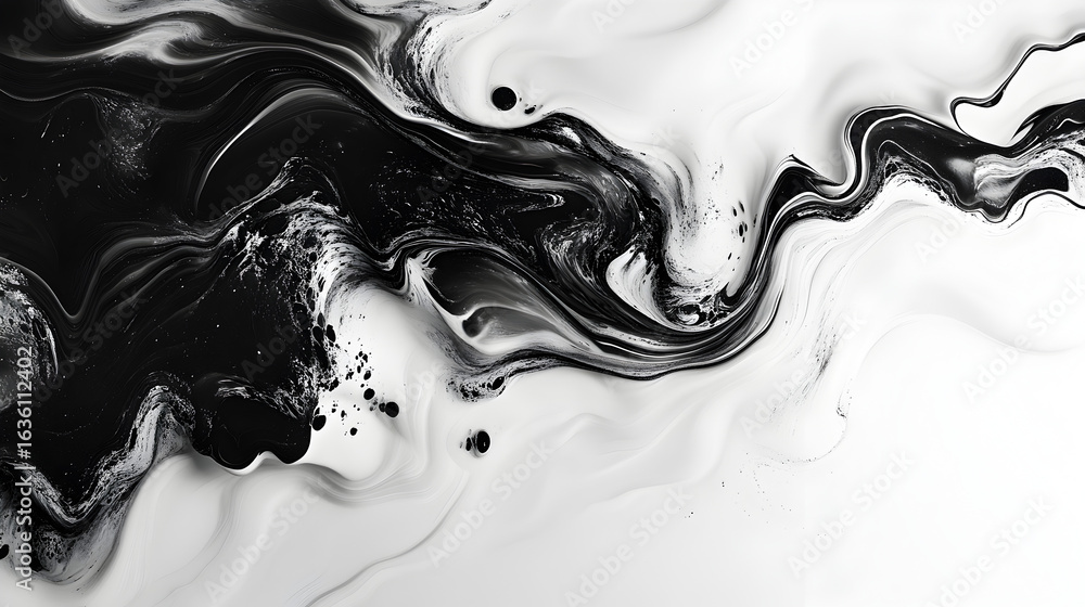 Poster elegant 4k minimal black and white wallpaper showcasing abstract liquid forms and subtle textured gr