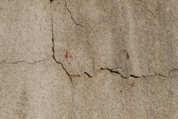 Photo of an old wall. Old wall cracked plaster. Old destroyed wall. Background of old plaster