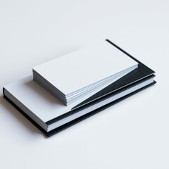 Business card stack on paper white background book mockup Ultra realistic Photorealistic 