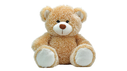 Obraz premium Cute teddy bear plush toy sitting Transparent background, PNG file