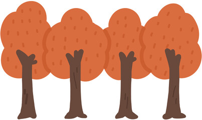 붉은 가을 단풍나무 일러스트