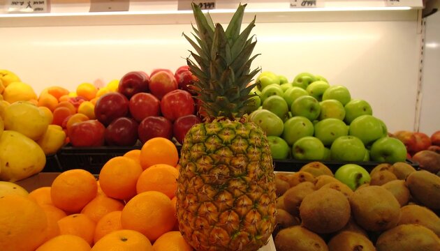 Fresh fruit display in a market