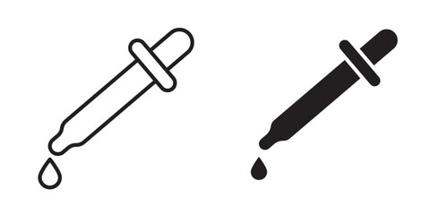 Dropper icon vector illustration stroke and fill Eye dropper editable stroke outline icon isolated on white background flat vector illustration.