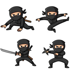 Four Cute Cartoon Ninja Characters © bahar