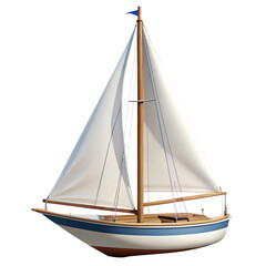 Obraz premium cartoon sailboat mast isolated on white background