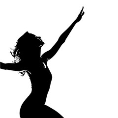 Little Girl Dancing, silhouettes of dancing girls, Silhouettes of beautiful girls 2, vector illustration