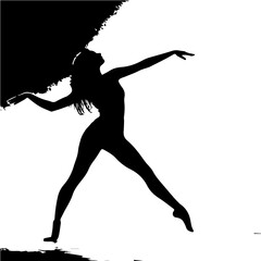 The profile of the girl's silhouette resembles a blowing dandelion. Vector illustration, Sexy woman in various poses, silhouettes set. Shape of beautiful girls posing and dancing vector.