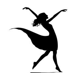 The silhouettes of two families on a white background, Bikini girls silhouette on a white background
