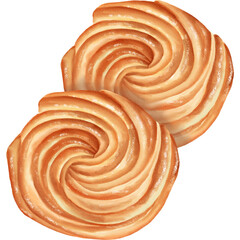 Fototapeta premium Illustration of Sweet Pastry Buns
