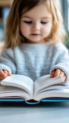 Little Girl Reading Book