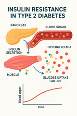 Medical Illustration Of Insulin Resistance In Type 2 Diabetes