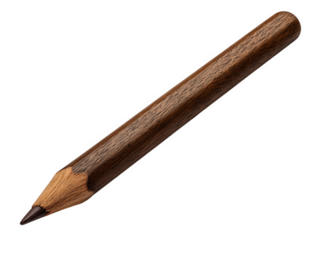 Wooden pencil colored pencil brown wood texture drawing tool art supply isolated realistic soft shading stationery education. brown colored pencil with visible wood texture and soft shading - Powered by Adobe