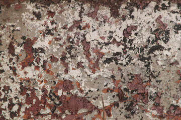 Texture of an old colored wall. Old peeling paint. Old wall. Photo of damaged paint