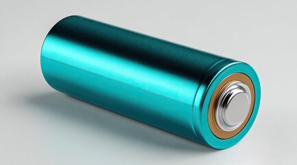 Teal battery on a plain background (1)