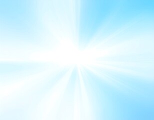 Obraz premium Light rays radiating from center, pale blue background