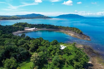 Fototapeta premium Crater, Landscape in Ambatoloaka, Nosy Be, Madagascar – Aerial View
