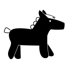 シンプル馬アイコン　黒