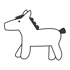 シンプル馬アイコン　白