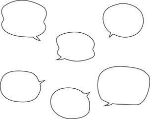Line drawing of speech bubble. Hand drawn. Vector Illustration