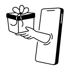 A hand drawn style icon showing pager
