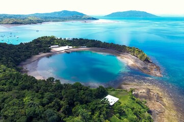 Fototapeta premium Crater, Landscape in Ambatoloaka, Nosy Be, Madagascar – Aerial View
